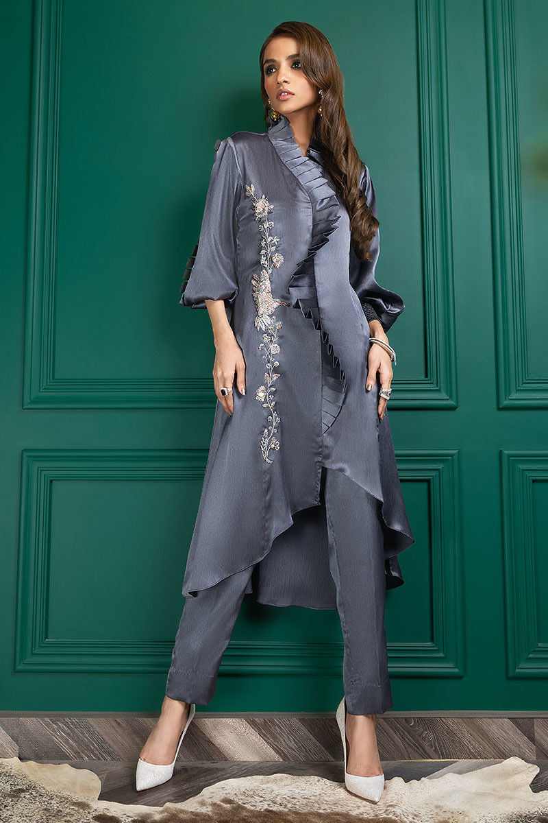 Wardha Saleem | Luxury Pret Fusion Wear | WS22-031 XS Gray Female
