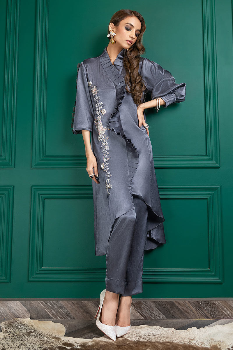 Wardha Saleem | Luxury Pret Fusion Wear | WS22-031 XL Gray Female