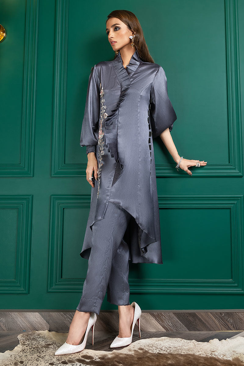 Wardha Saleem | Luxury Pret Fusion Wear | WS22-031 L Gray Female