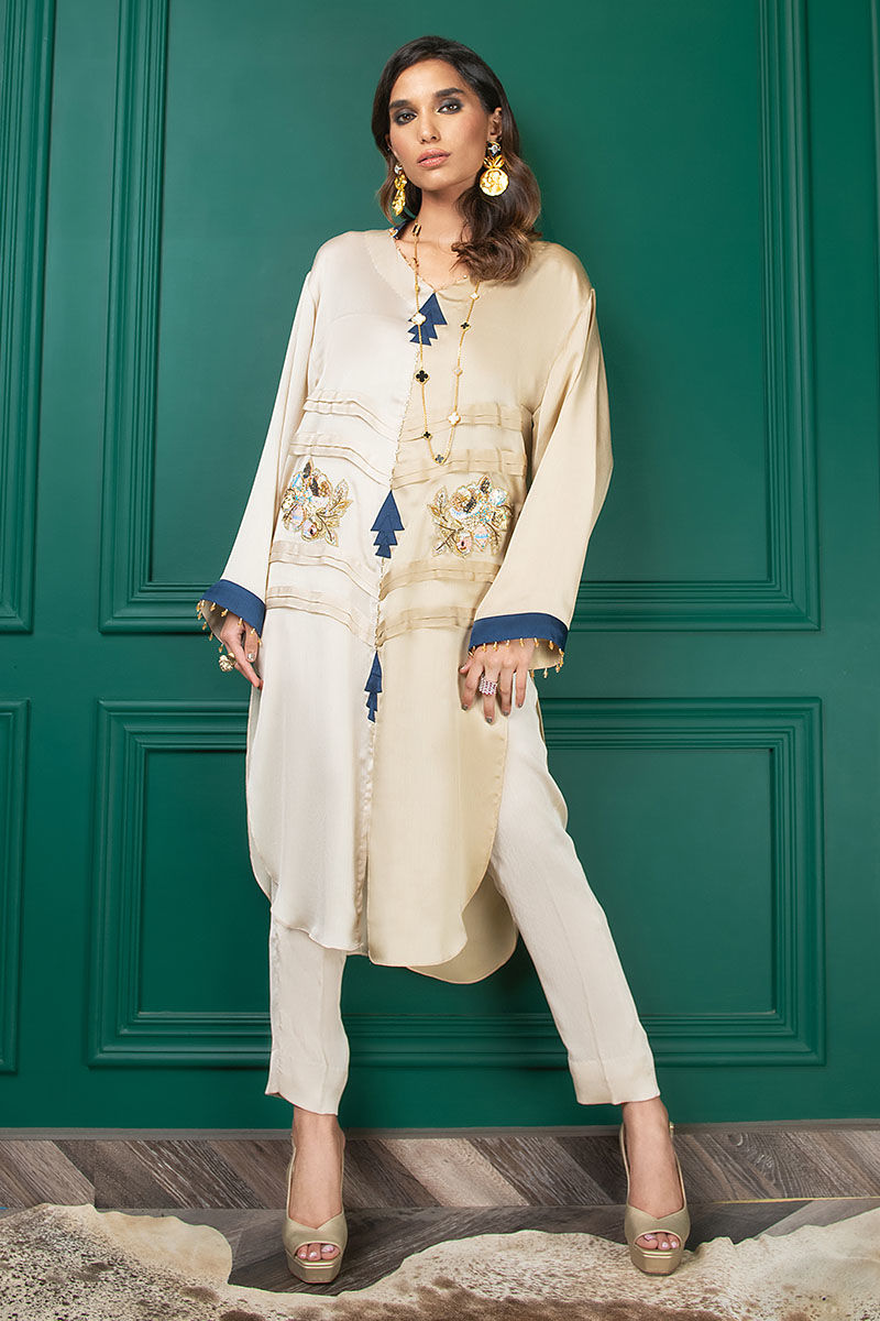 Wardha Saleem | Luxury Pret Fusion Wear | WS22-033 XS Off White Zardozi