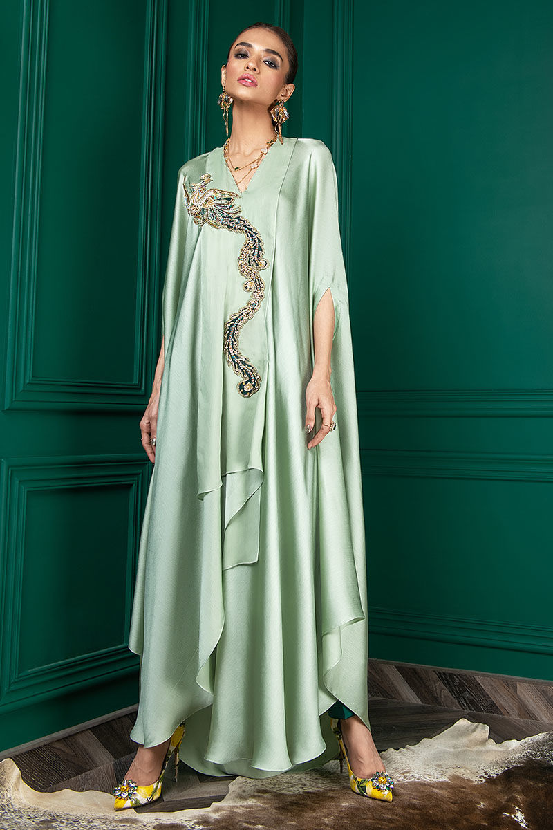 Wardha Saleem | Luxury Pret Fusion Wear | WS22-018 XS Green Female