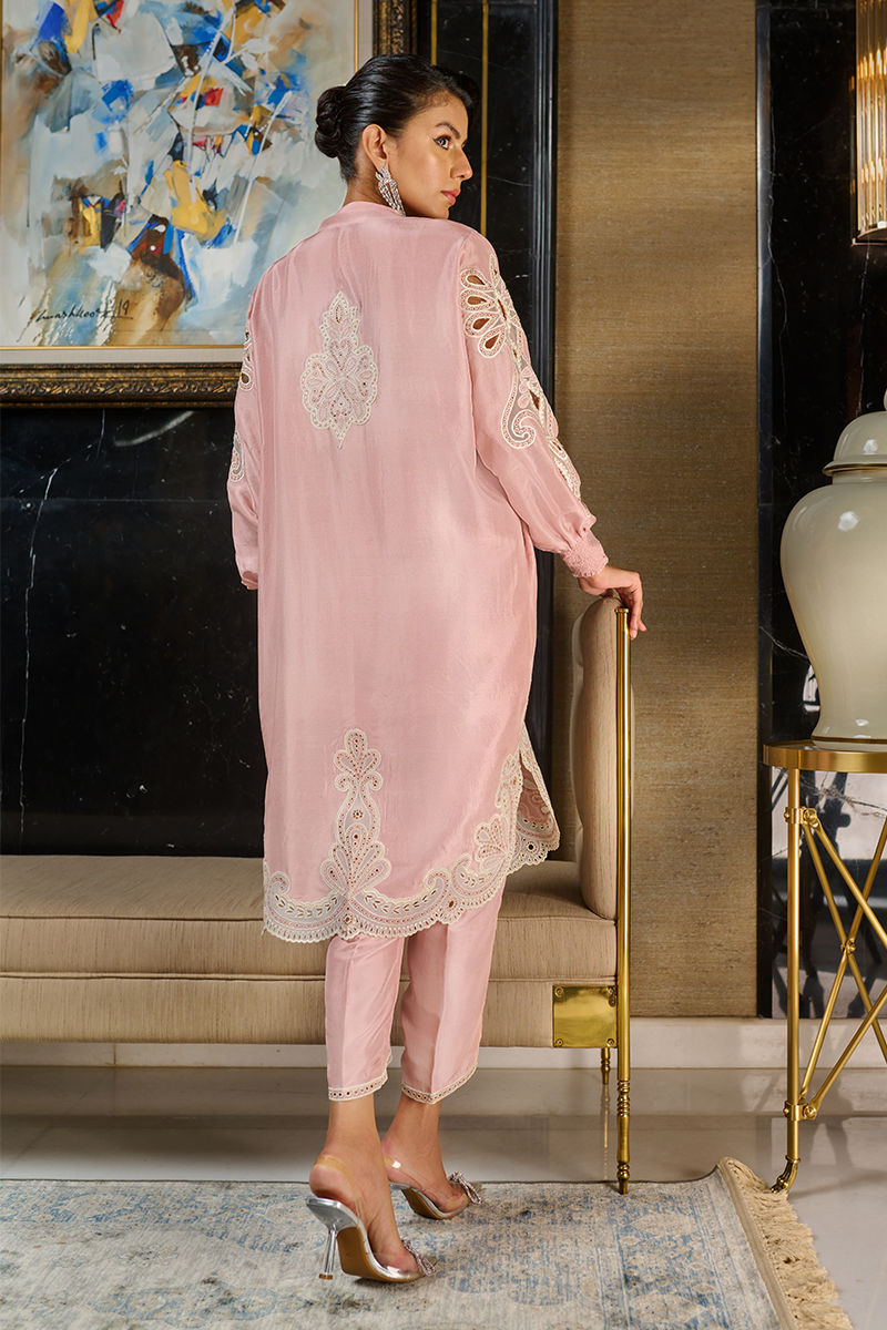 Wardha Saleem | Luxury Pret Traditional Wear | BELLEROSE S Light Pink Pure Silk