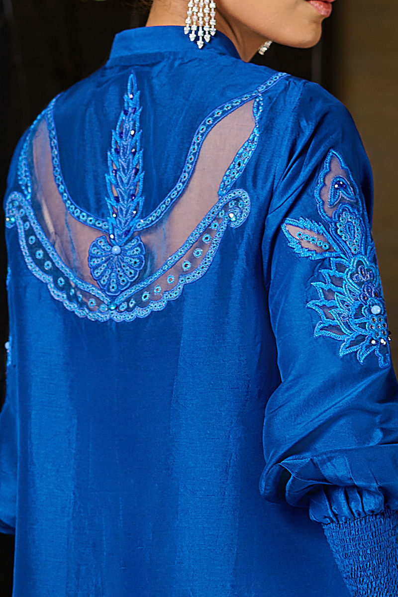 Wardha Saleem | Luxury Pret Traditional Wear | SAPPHIRE L Royal Blue Pure Silk