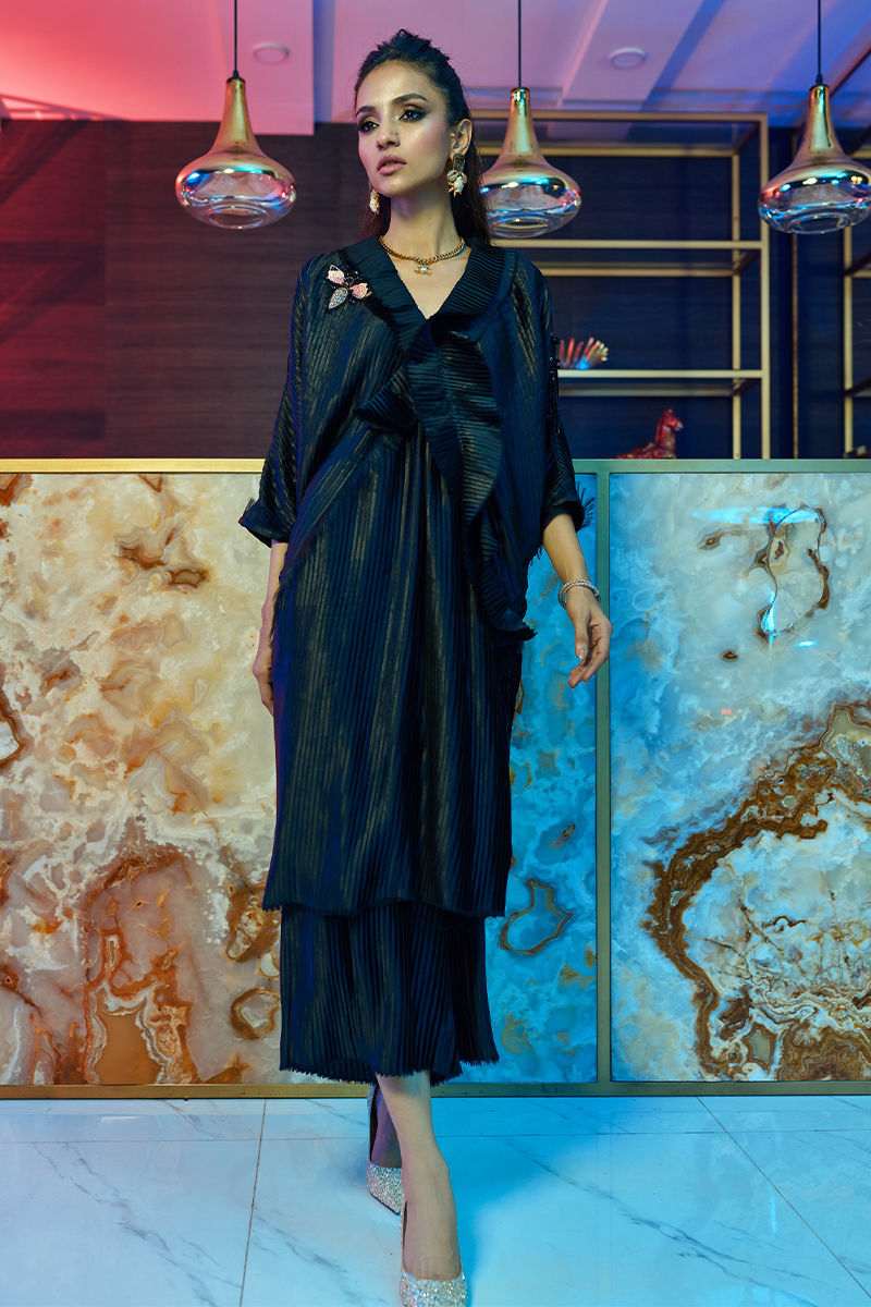 Wardha Saleem | Luxury Pret Fusion Wear | ENVY €“ 3PC CORD SET XS Deep Teal Female