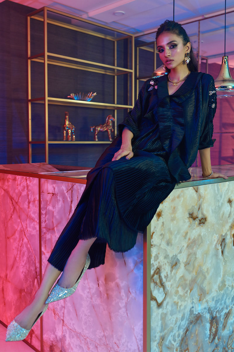 Wardha Saleem | Luxury Pret Fusion Wear | ENVY €“ 3PC CORD SET Custom Size Deep Teal Female