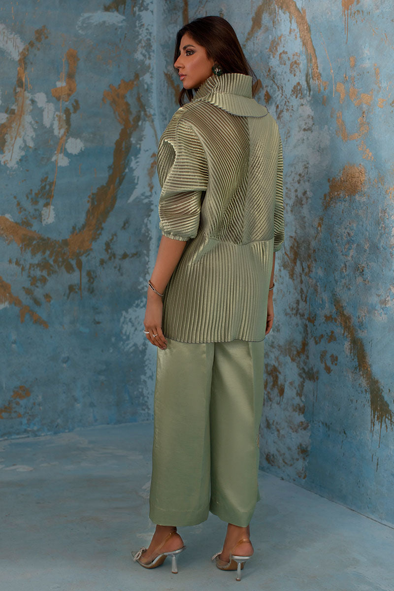 Wardha Saleem | Luxury Pret Fusion Wear | LUNA S Olive Green Female