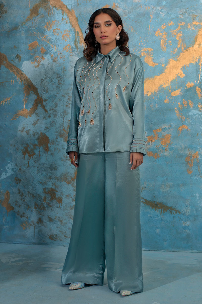 Wardha Saleem | Luxury Pret Fusion Wear | STARLET L Sky Blue Female