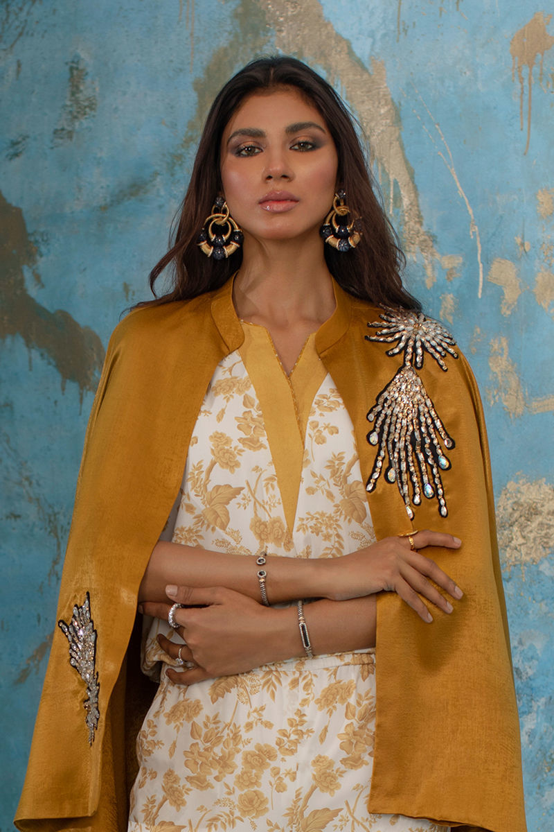 Wardha Saleem | Luxury Pret Fusion Wear | SUNSHINE S Mustard Female