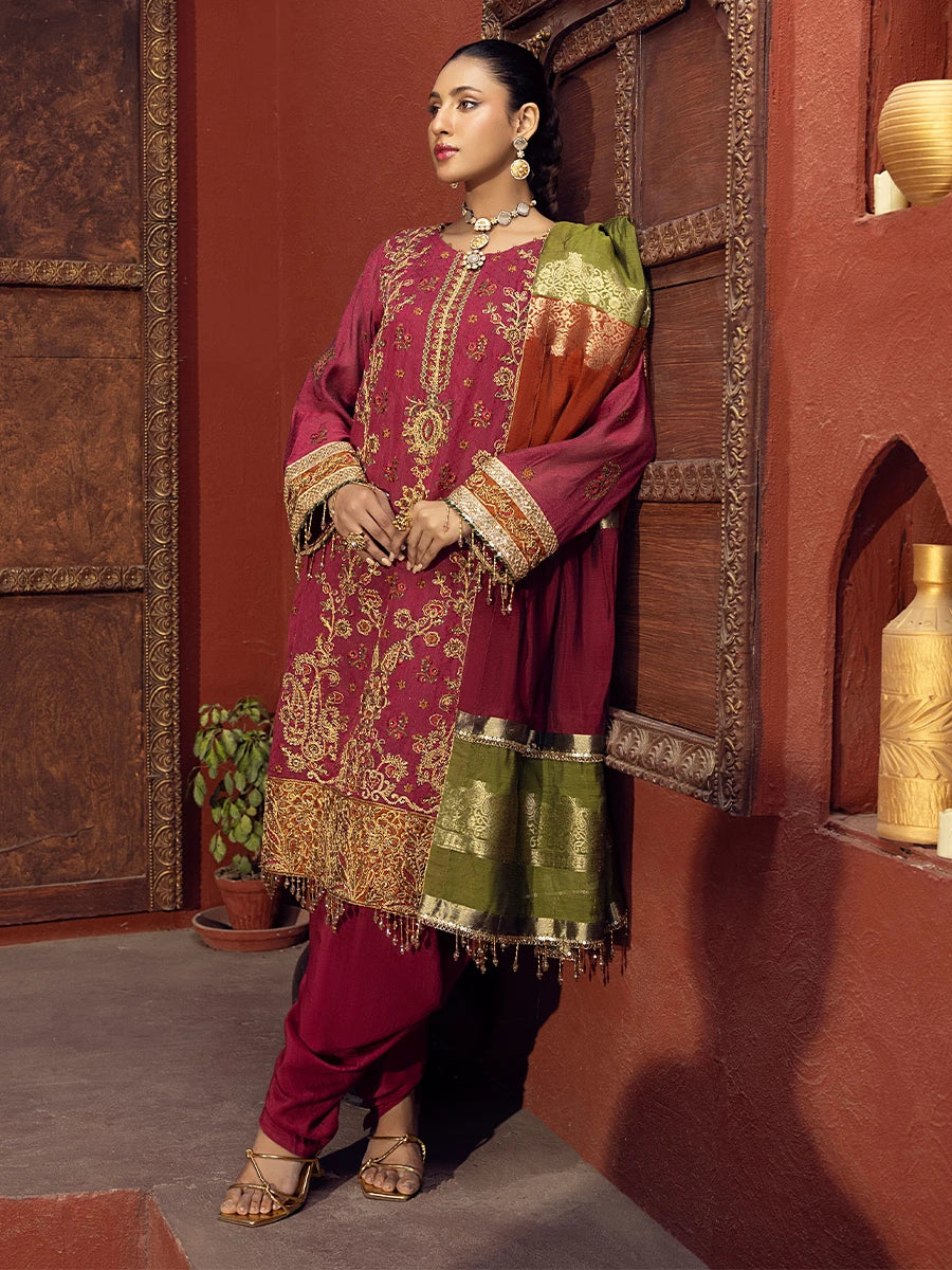 Salitex | Signature Festive Chiffon | SUNW6JI017UT L Rose Pink Textuered