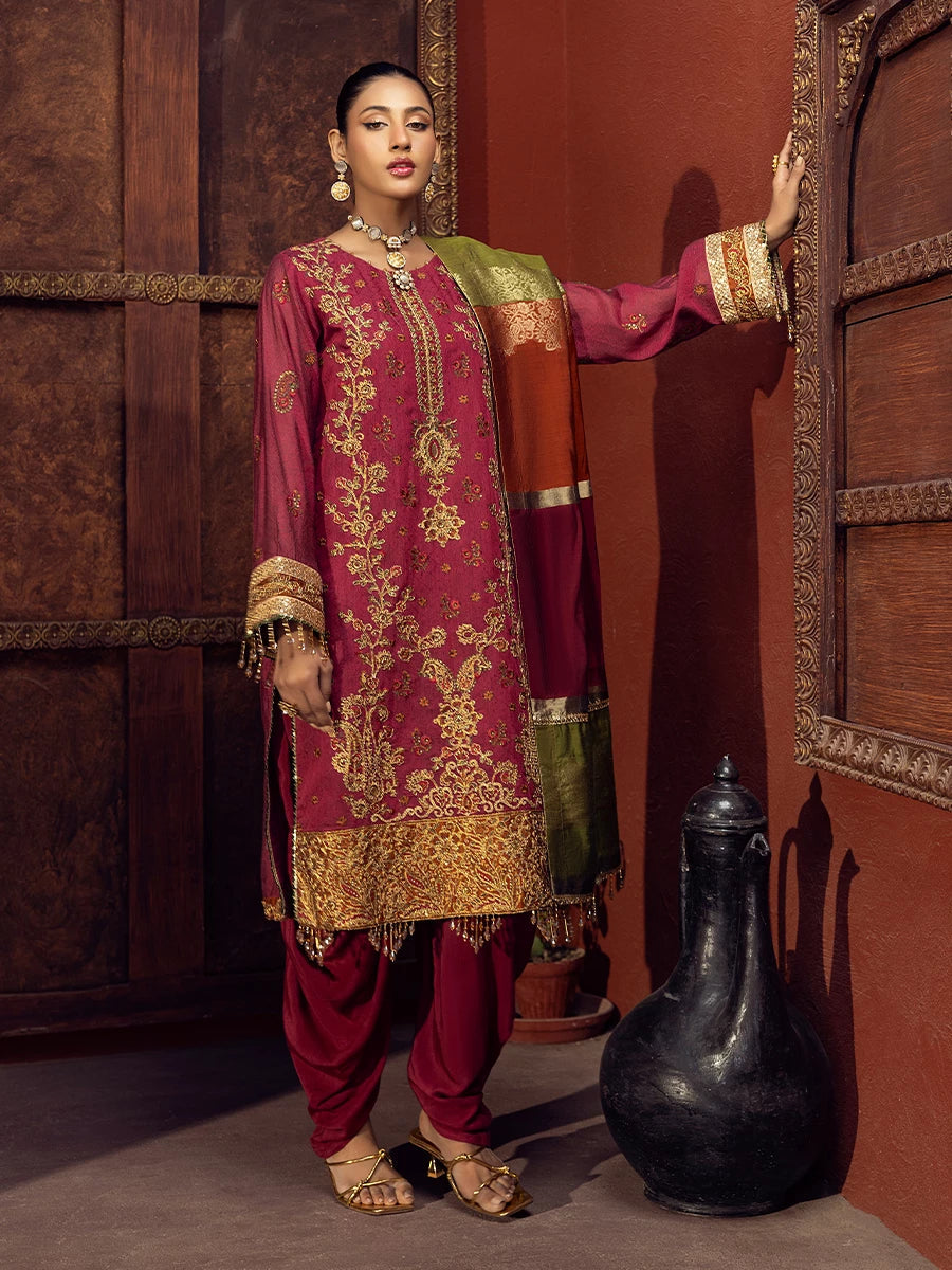 Salitex | Signature Festive Chiffon | SUNW6JI017UT XL Rose Pink Textuered