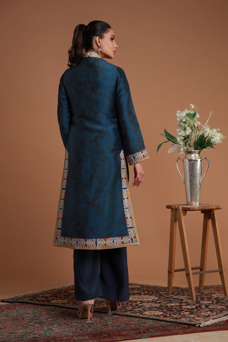 Shamaeel Ansari | Ramadan Edit 25 | RF-04 S Midnight Blue Sheesha Silk