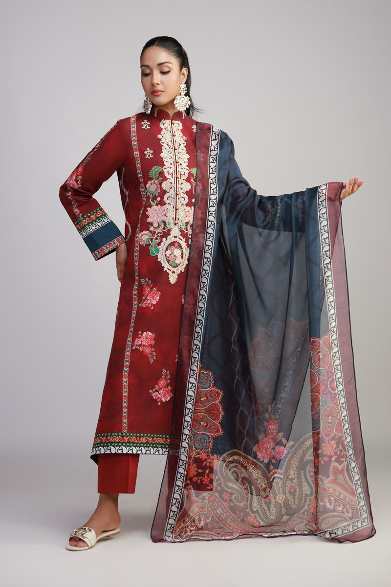 Shamaeel Ansari | Gulrang Lawn | Gulrang-07 - Pakistani Designer Dress - by Shamaeel Ansari - Type : Ladies Clothes - 100% Original at Saira Sultan