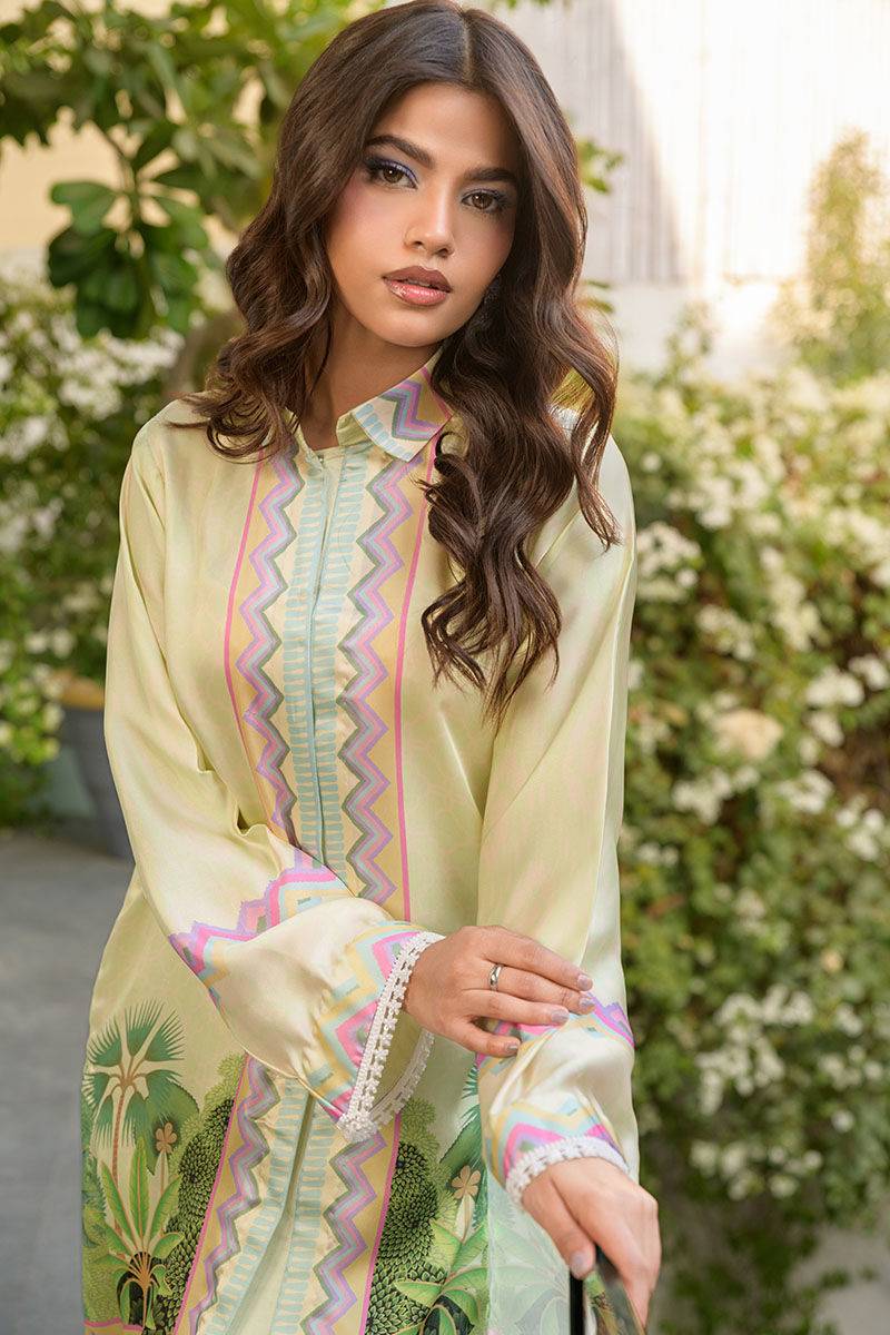 Fatima Khan | Eid Digital Silk Prints | Pastel Orchid - Pakistani Designer Dress - by Fatima Khan | Type: Ladies Clothes - 100% Original at Saira Sultan