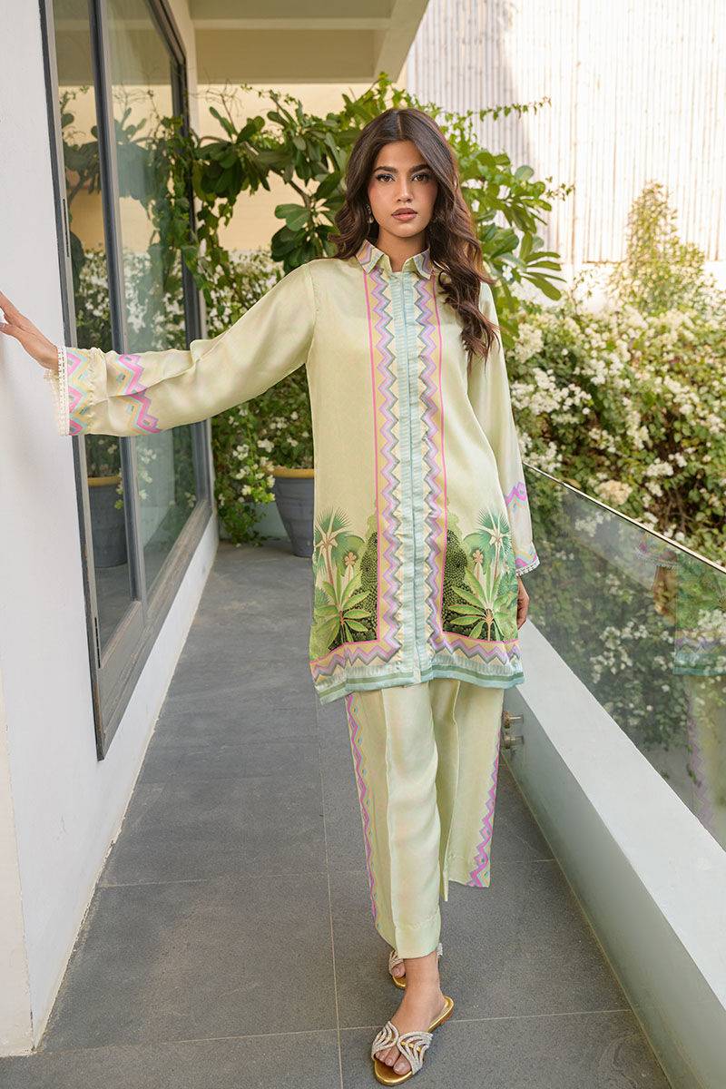 Fatima Khan | Eid Digital Silk Prints | Pastel Orchid - Pakistani Designer Dress - by Fatima Khan | Type: Ladies Clothes - 100% Original at Saira Sultan
