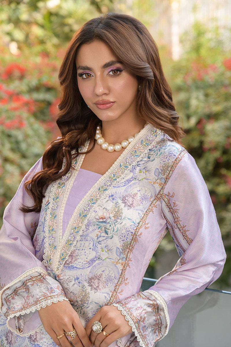 Fatima Khan | Eid Digital Silk Prints | Aqua Coral - Pakistani Designer Dress - by Fatima Khan | Type: Ladies Clothes - 100% Original at Saira Sultan