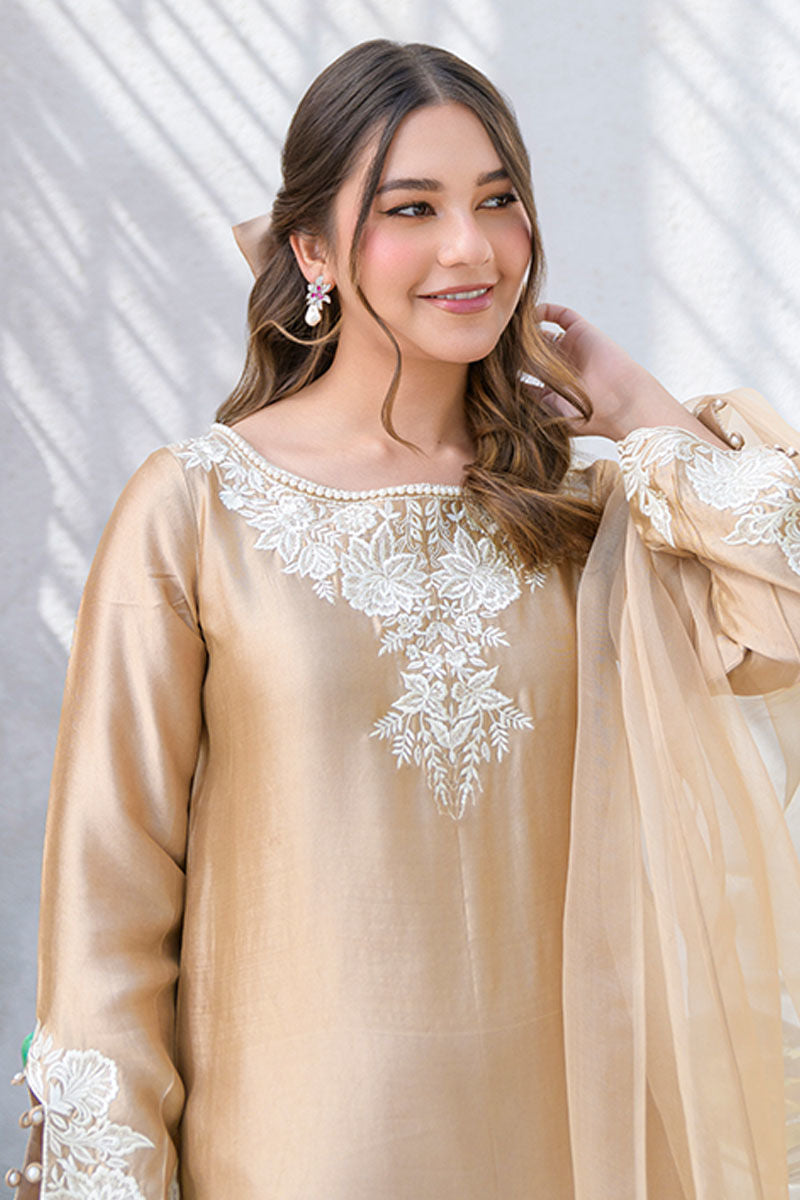 Fatima Khan | La Fleur Eid Edit | Beigetastic L Beige Pure Sheesha Silk