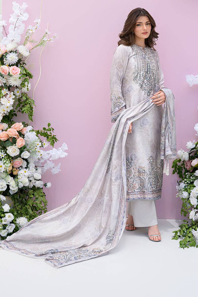 Fatima Khan | Eid Digital Silk Prints | Moonlit Grace - Pakistani Designer Dress - by Fatima Khan | Type: Ladies Clothes - 100% Original at Saira Sultan