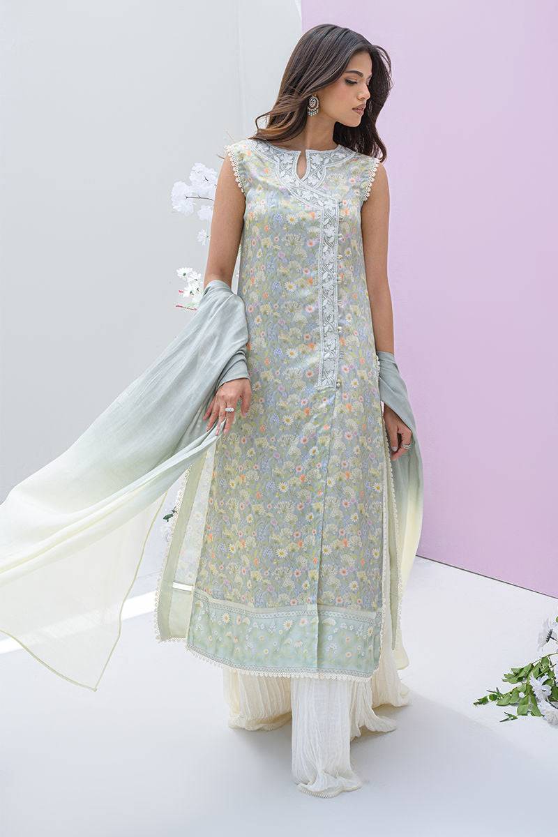 Fatima Khan | Eid Digital Silk Prints | Dandelions - Pakistani Designer Dress - by Fatima Khan | Type: Ladies Clothes - 100% Original at Saira Sultan