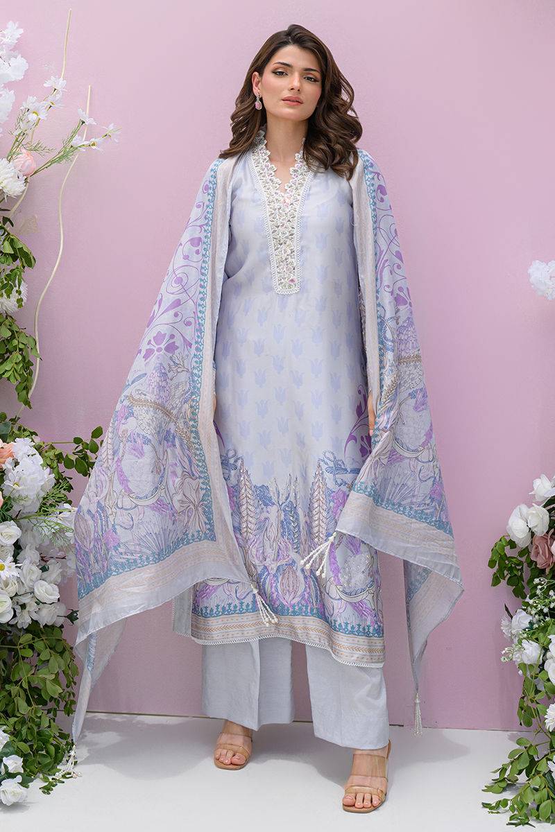 Fatima Khan | Eid Digital Silk Prints | Dawn - Pakistani Designer Dress - by Fatima Khan | Type: Ladies Clothes - 100% Original at Saira Sultan