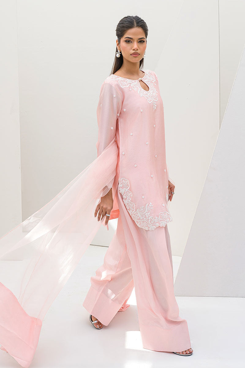 Fatima Khan | Serene Eid Luxe Pret | Rosie S Pink Sheesha Silk