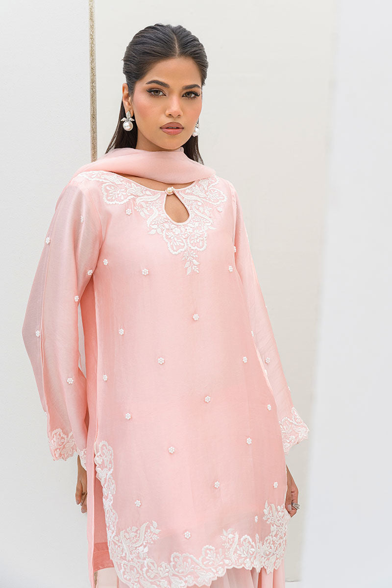 Fatima Khan | Serene Eid Luxe Pret | Rosie L Pink Sheesha Silk