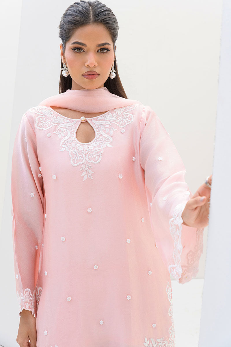 Fatima Khan | Serene Eid Luxe Pret | Rosie M Pink Sheesha Silk