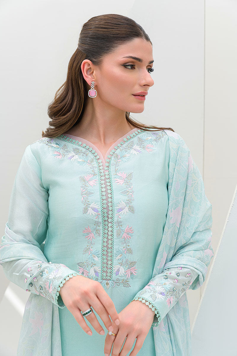 Fatima Khan | Serene Eid Luxe Pret | Minty Magic L Mint Sheesha Silk