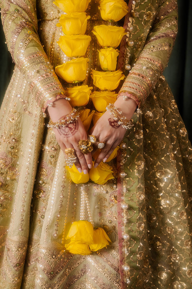MNR | Zarlish Festive Formals | Mastani L Pistachio Green Indian Silk