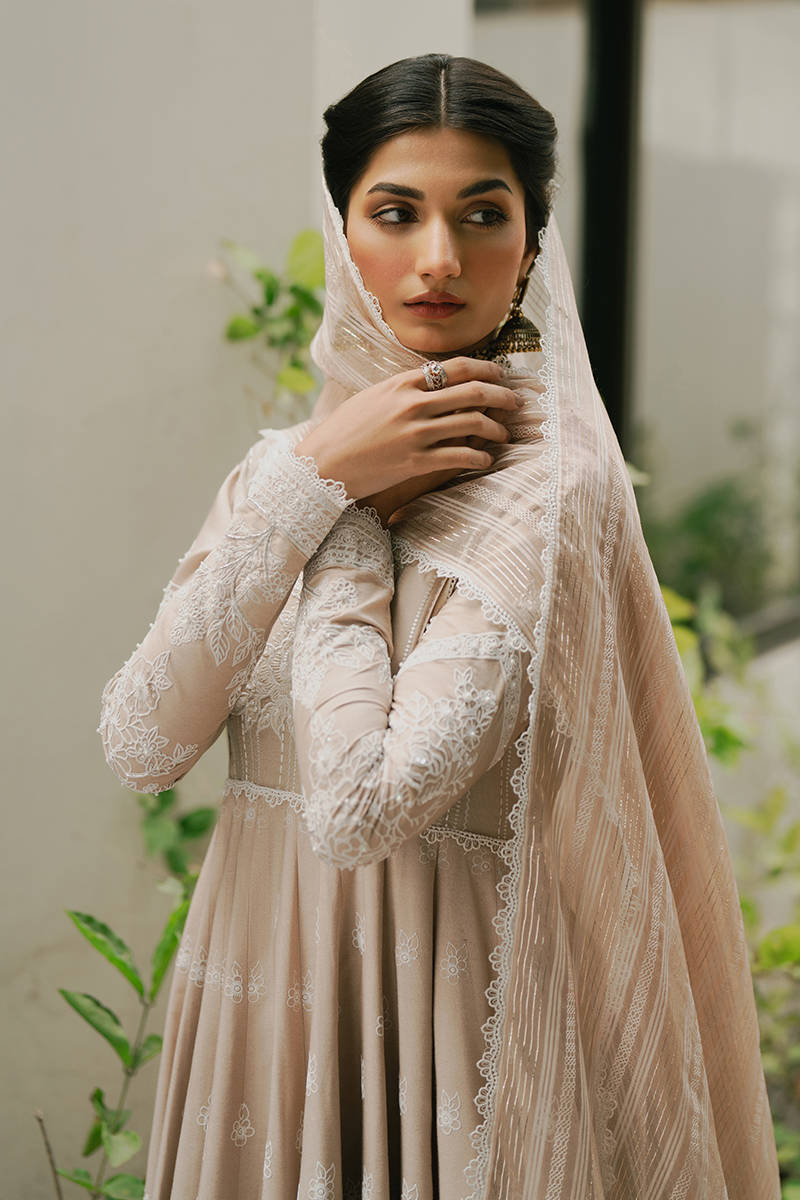 MNR | Ashiyana Festive Eid Collection 25 | Ayla XL Beige Cotton Net
