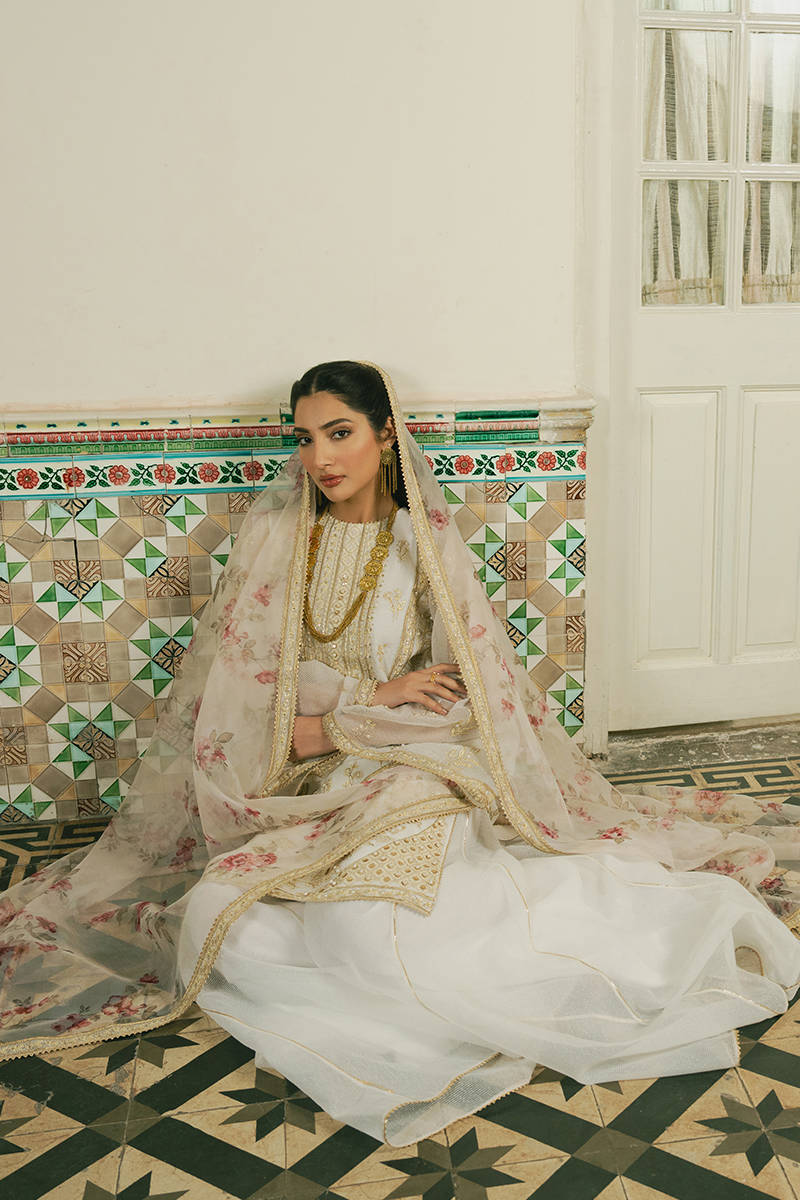 MNR | Ashiyana Festive Eid Collection 25 | Anaya M Off White Paper Silk