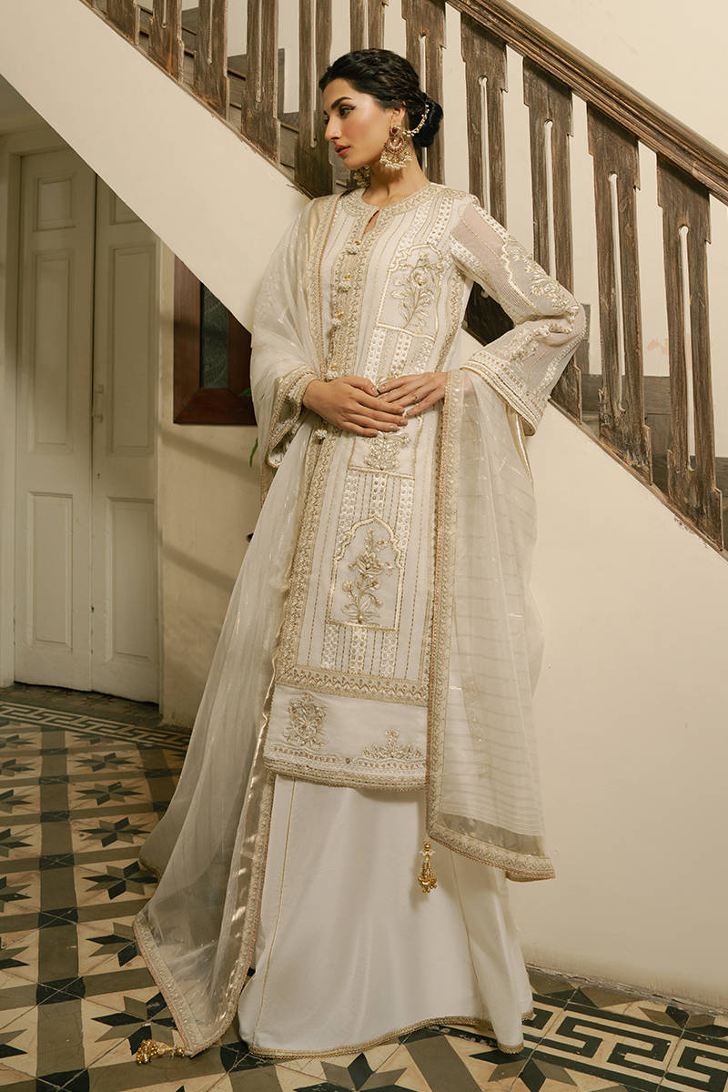 MNR | Ashiyana Festive Eid Collection 25 | Miraal XL White Karandi