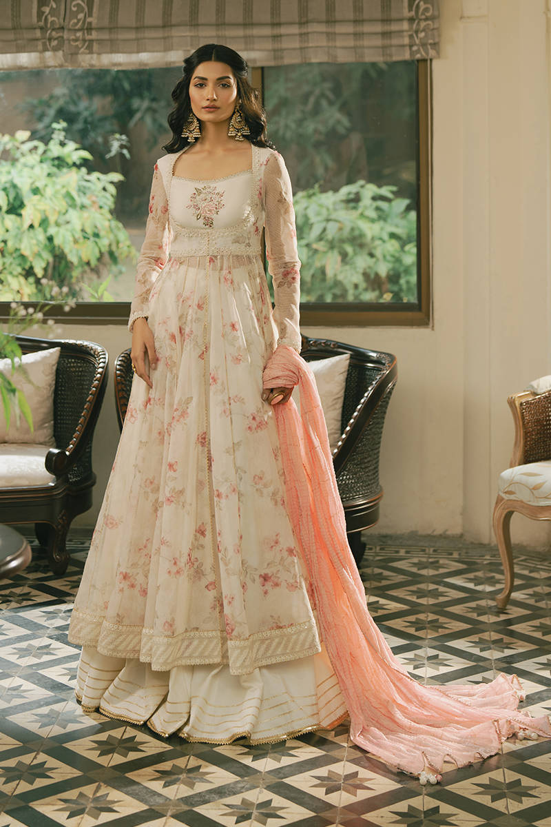MNR | Ashiyana Festive Eid Collection 25 | Gulrukh XS White Karandi