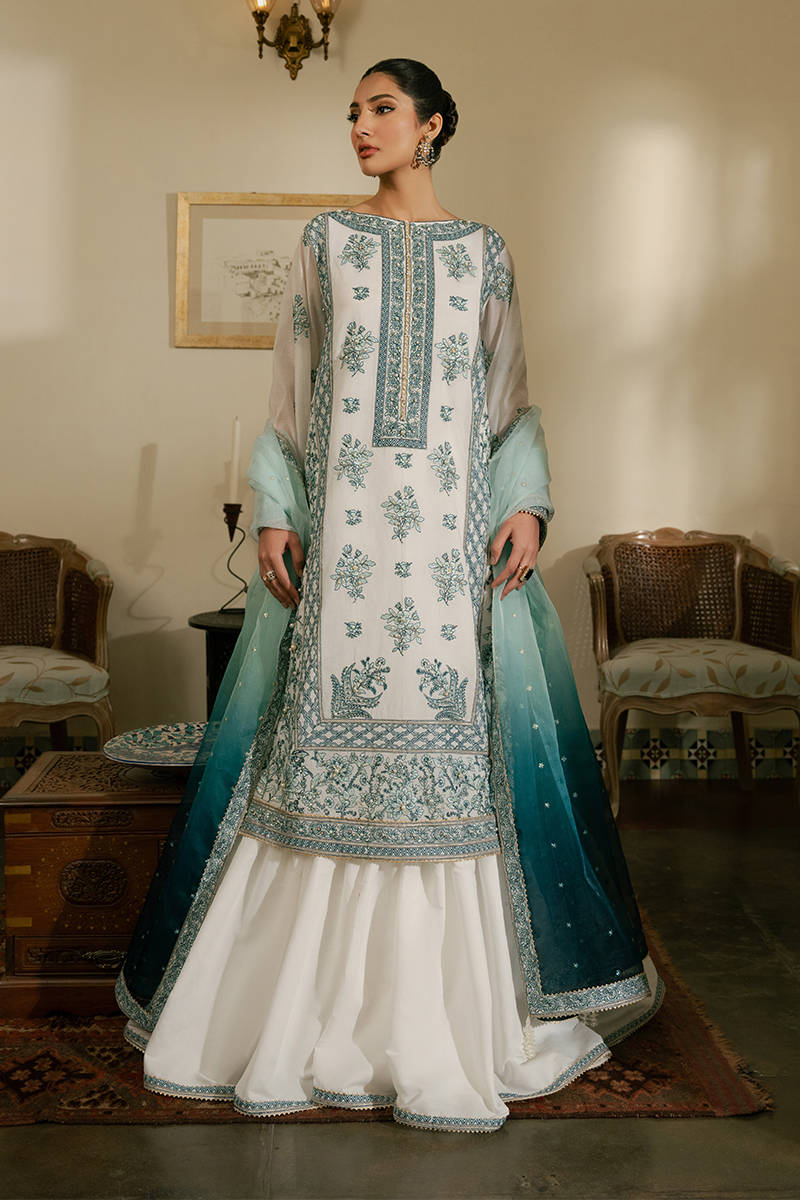 MNR | Ashiyana Festive Eid Collection 25 | Aroos XS White Paper Silk