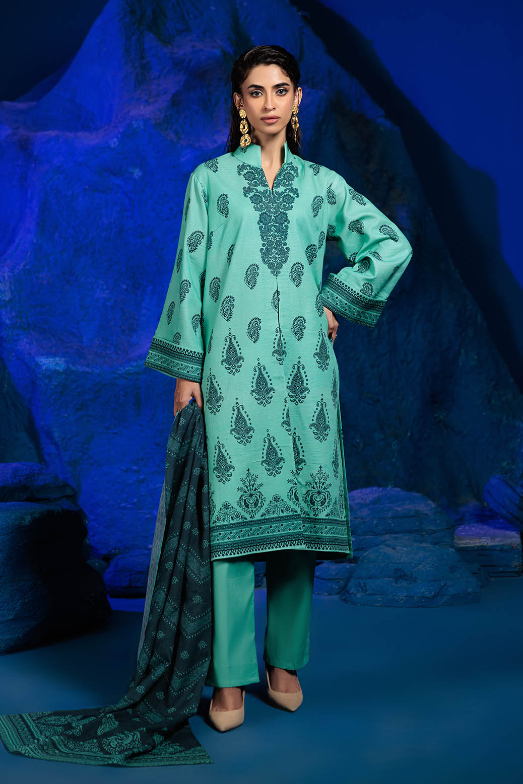 Bonanza Satrangi | Paisley Dream 3 Pc (2W24P3P256) Green