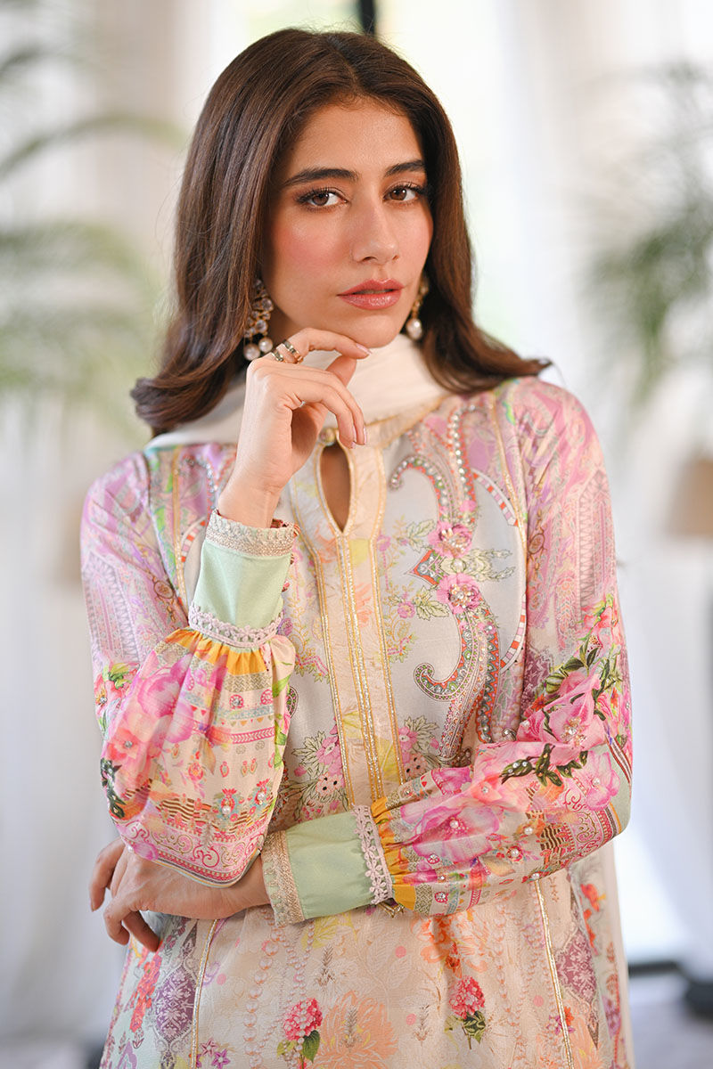 Ansab Jahangir | Digital Silk | Aliya Shirt and Dupatta - Pakistani Designer Dress - by Ansab Jahangir - Type : Ladies Clothes - 100% Original at Saira Sultan