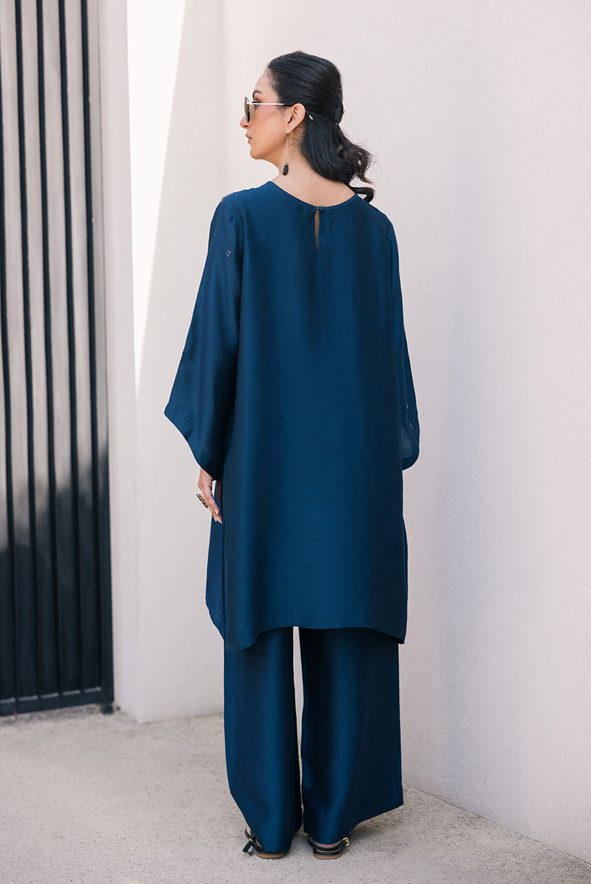 Deepak Perwani | Eid Edit 25 | Kut327 M Blue Sheesha Silk