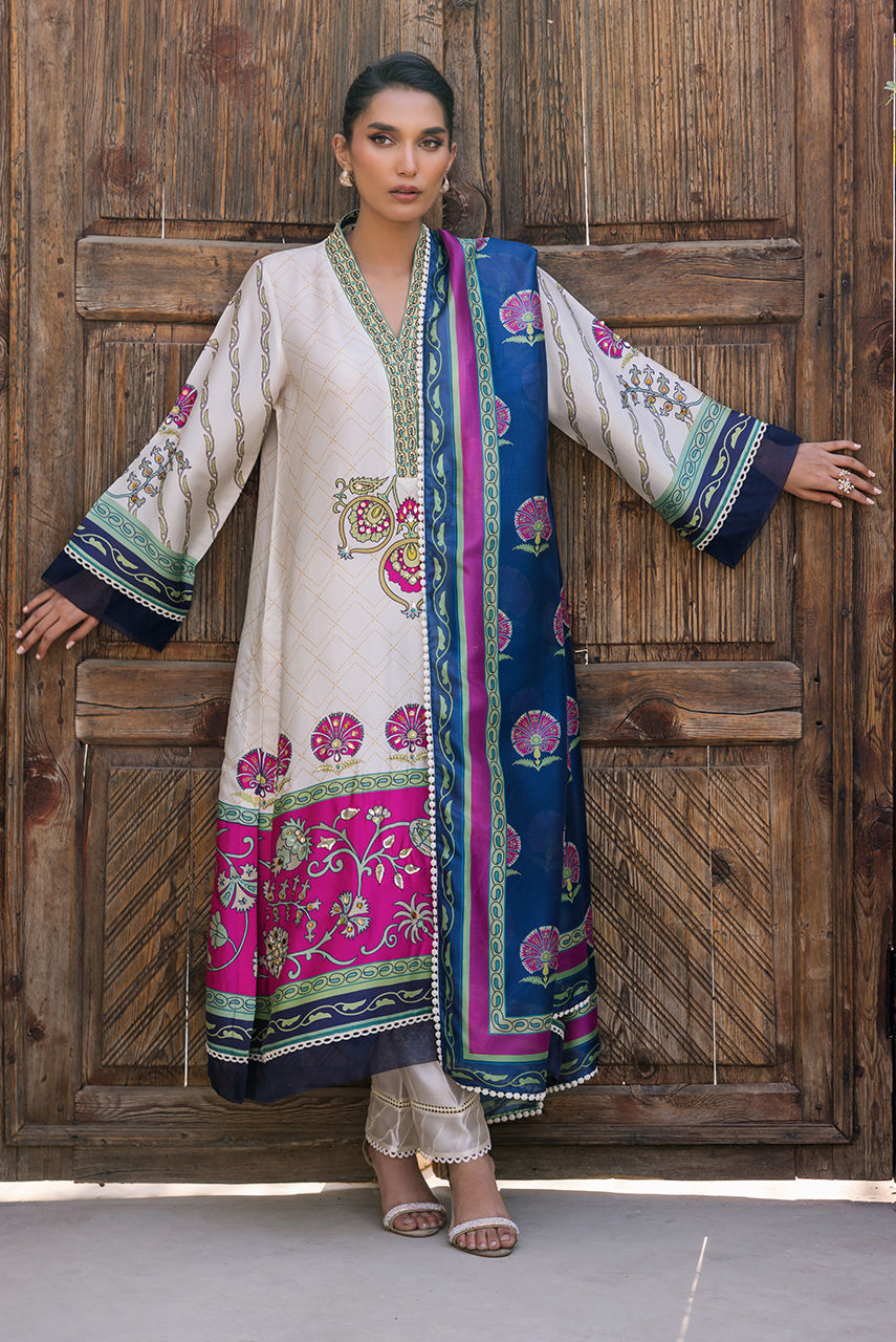 Deepak Perwani | Eid Edit 25 | KUD04 S Off White Pure Silk