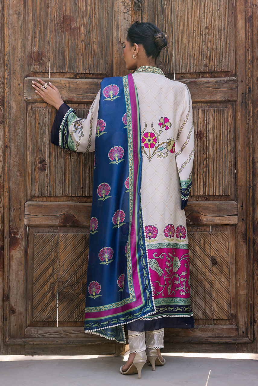 Deepak Perwani | Eid Edit 25 | KUD04 M Off White Pure Silk