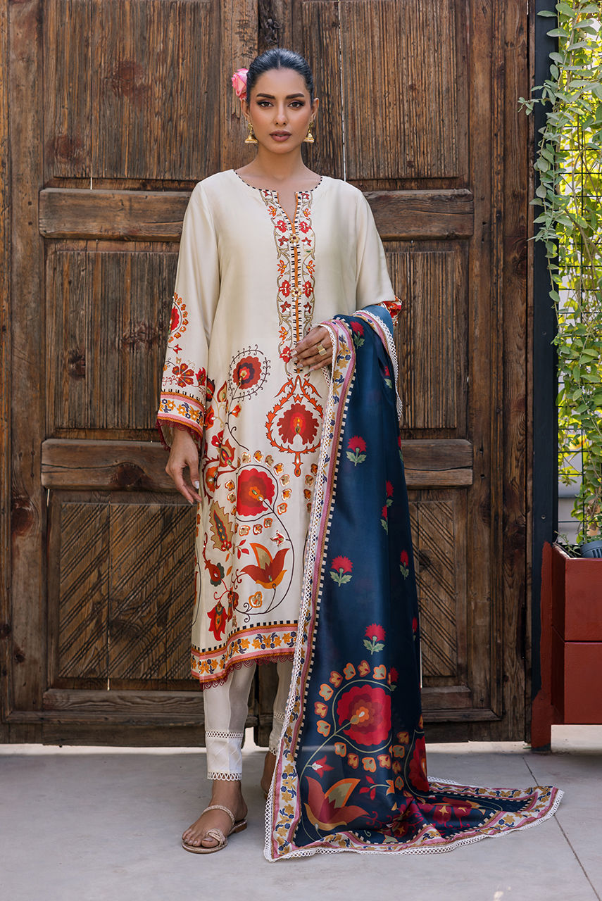 Deepak Perwani | Eid Edit 25 | KUD03 S Off White Pure Silk