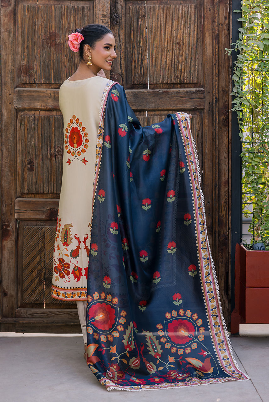 Deepak Perwani | Eid Edit 25 | KUD03 M Off White Pure Silk