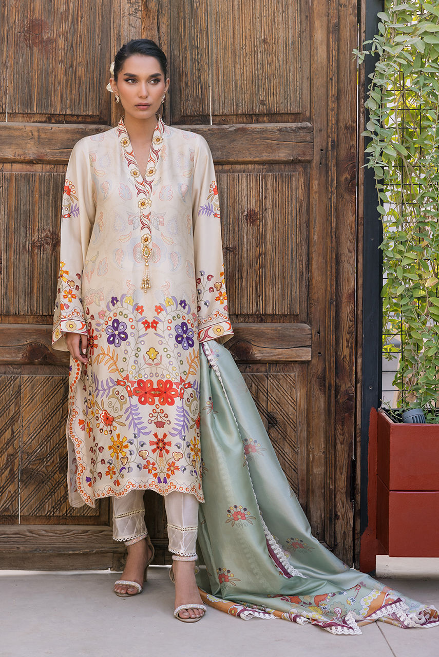 Deepak Perwani | Eid Edit 25 | KUD02 S Off White Pure Silk