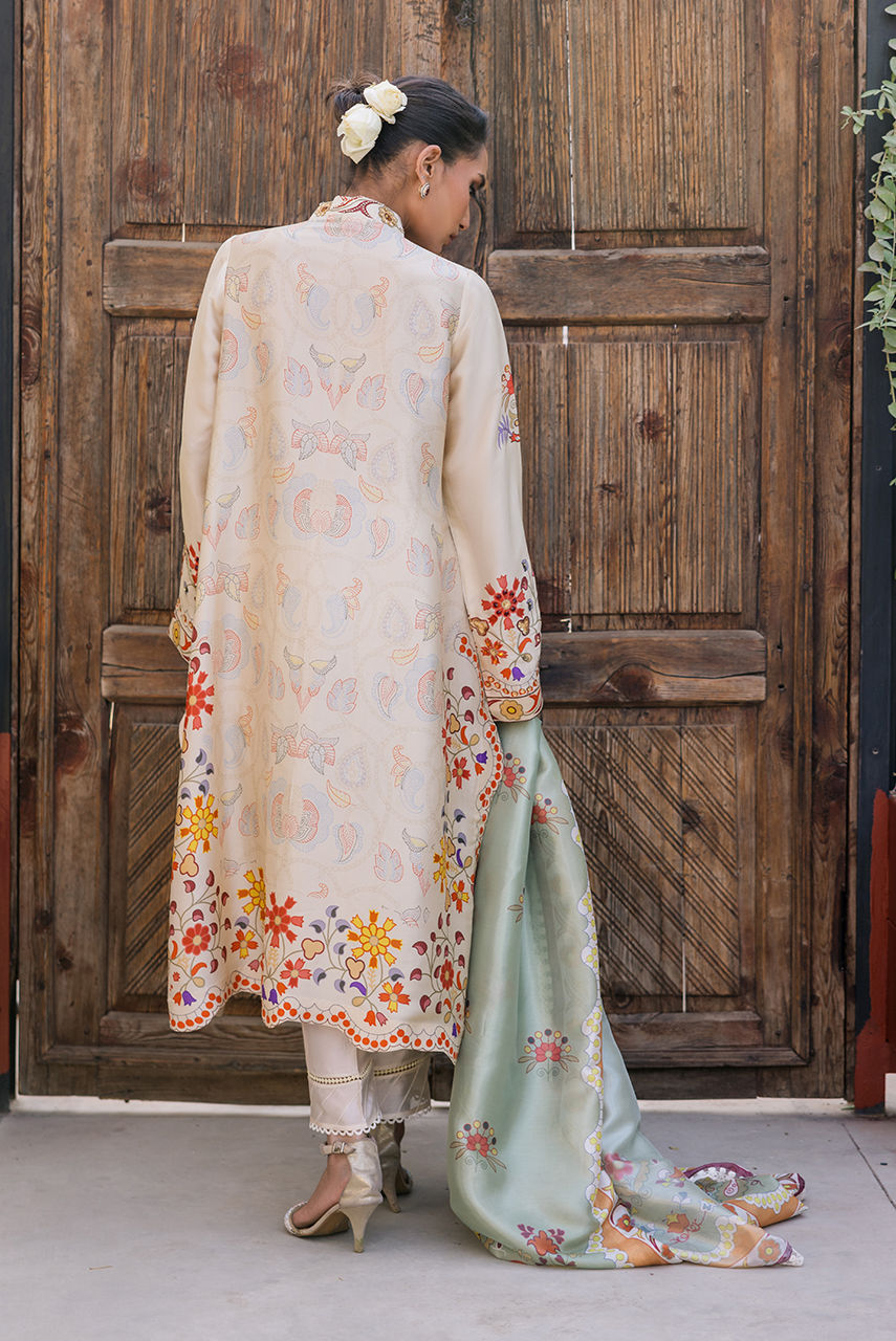 Deepak Perwani | Eid Edit 25 | KUD02 M Off White Pure Silk