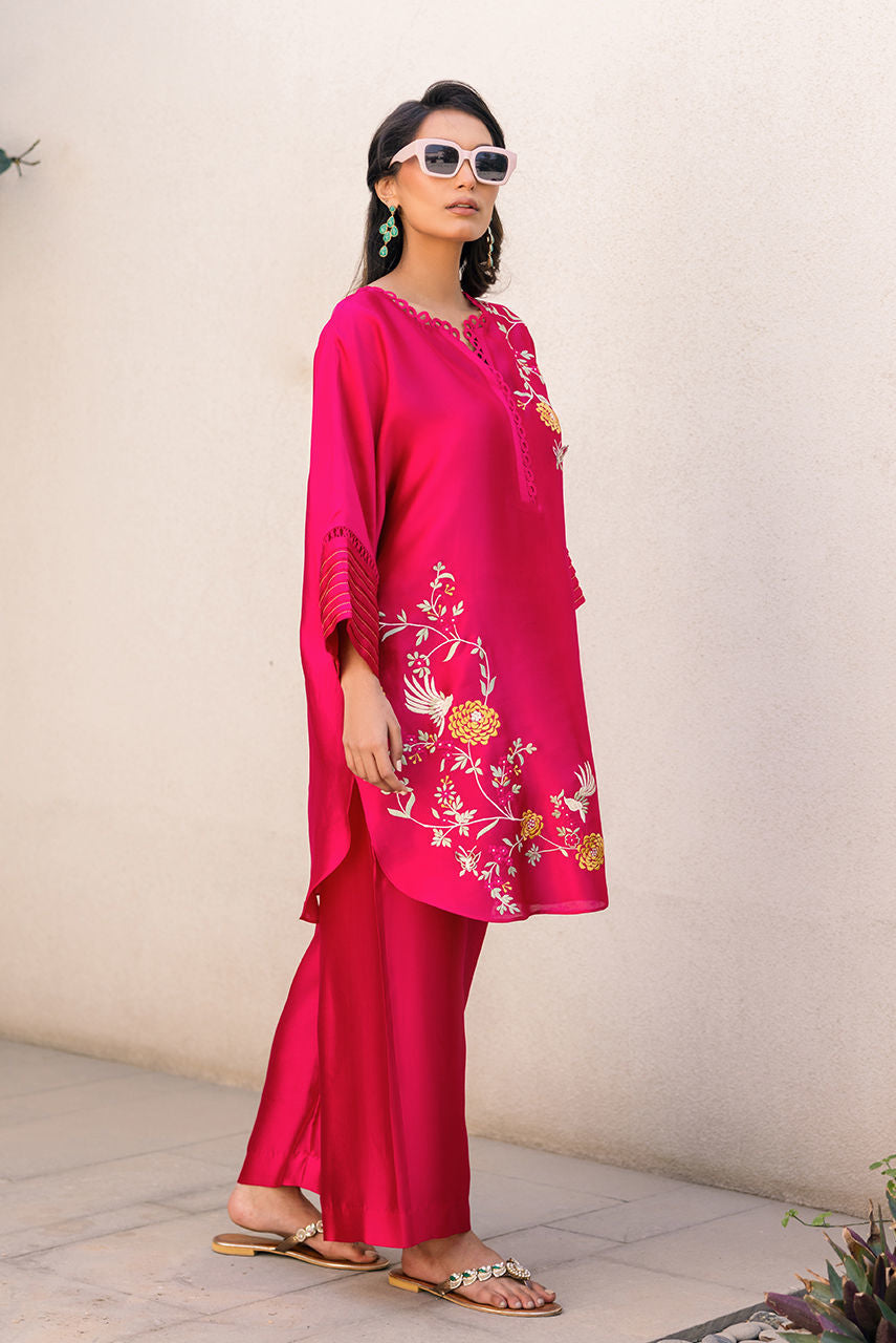 Deepak Perwani | Eid Edit 25 | Kut319 M Hot Pink Sheesha Silk