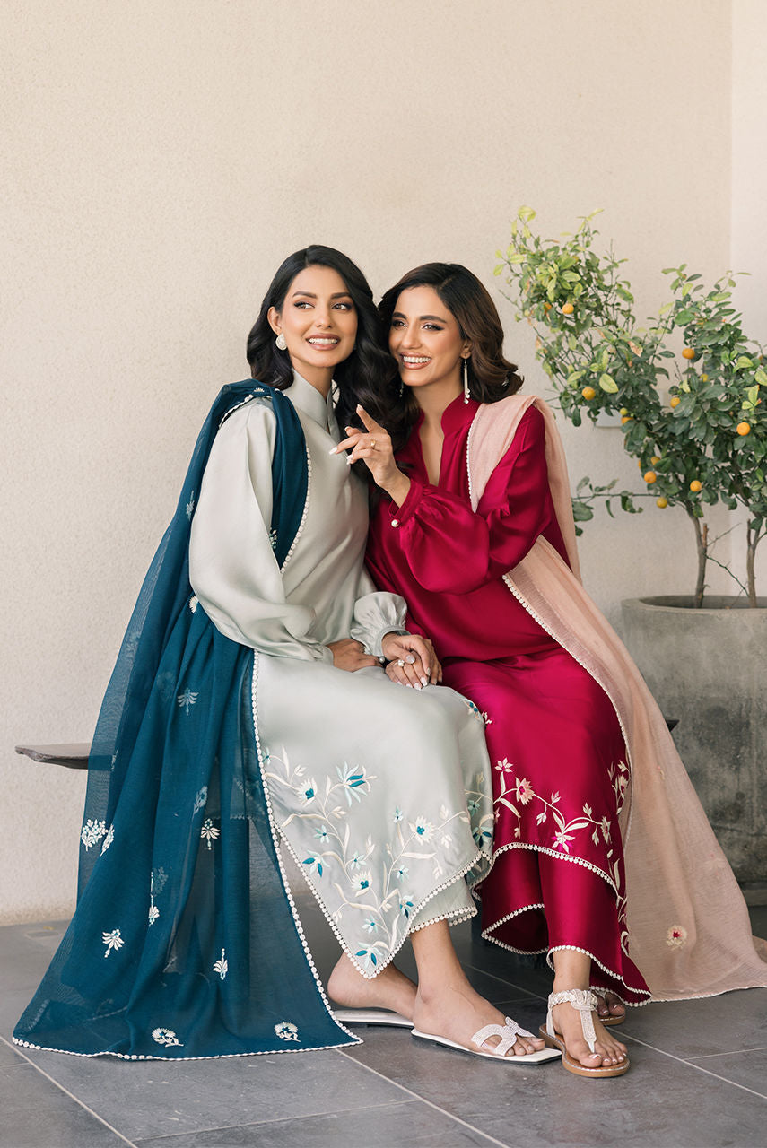 Deepak Perwani | Eid Edit 25 | Kut323 L Ice Blue Sheesha Silk