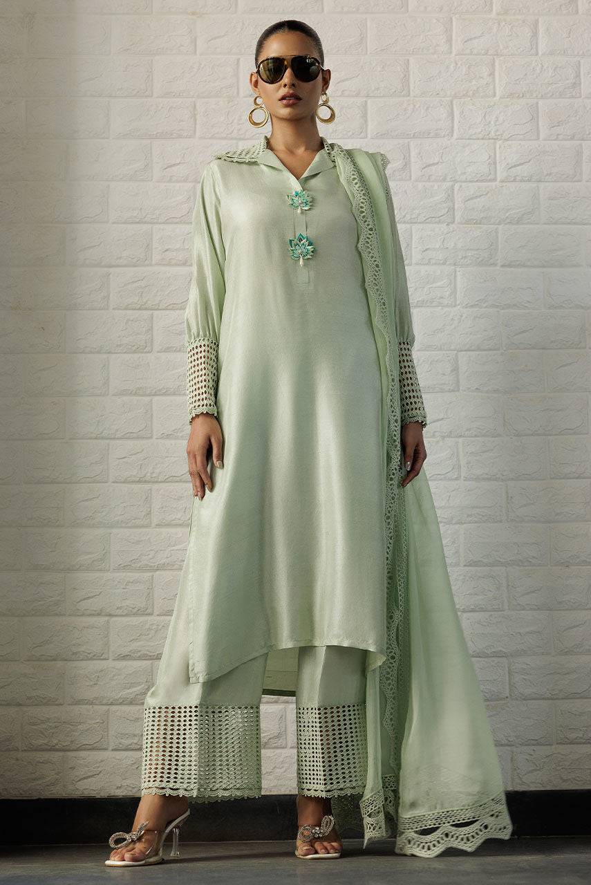 Deepak Perwani | Summer Festive 25 | Mint - Pakistani Designer Dress - by Deepak Perwani | Type: Ladies Clothes - 100% Original at Saira Sultan