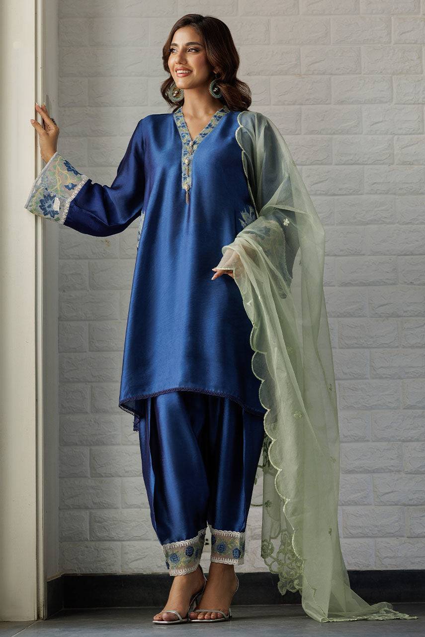 Deepak Perwani | Summer Festive 25 | Blue Waters - Pakistani Designer Dress - by Deepak Perwani | Type: Ladies Clothes - 100% Original at Saira Sultan