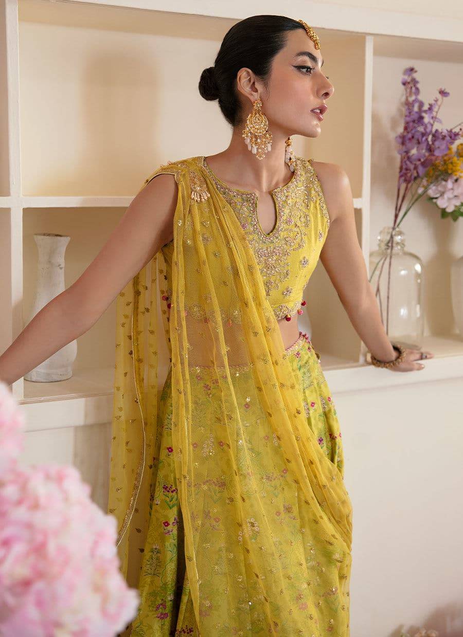Farah Talib Aziz | Mayna Festive Luxe | ELIKA LIME - Pakistani Designer Dress - by Farah Talib Aziz | Type: Bridal - 100% Original at Saira Sultan