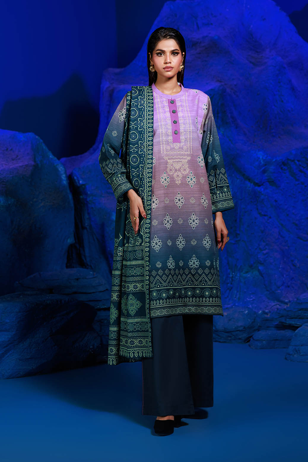 Bonanza Satrangi | Rainwashed 3 Pc (2W24P3P343) Blue