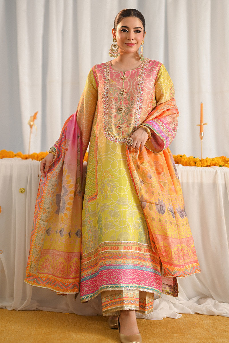 Ansab Jahangir | Digital Silk | Miraal Shirt and Dupatta - Pakistani Designer Dress - by Ansab Jahangir - Type : Ladies Clothes - 100% Original at Saira Sultan
