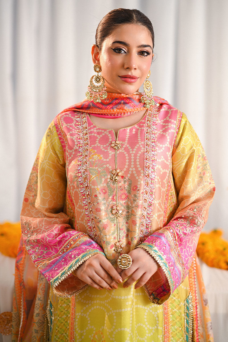 Ansab Jahangir | Digital Silk | Miraal Shirt and Dupatta - Pakistani Designer Dress - by Ansab Jahangir - Type : Ladies Clothes - 100% Original at Saira Sultan